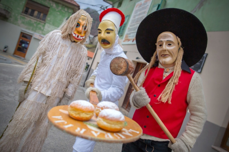 Carnival masks with doughnuts
