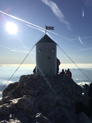 A tower on the peak of the mountain