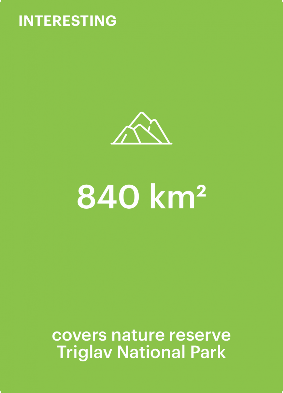 Interesting fact - 840 km2 covers nature reserve Triglav National Park