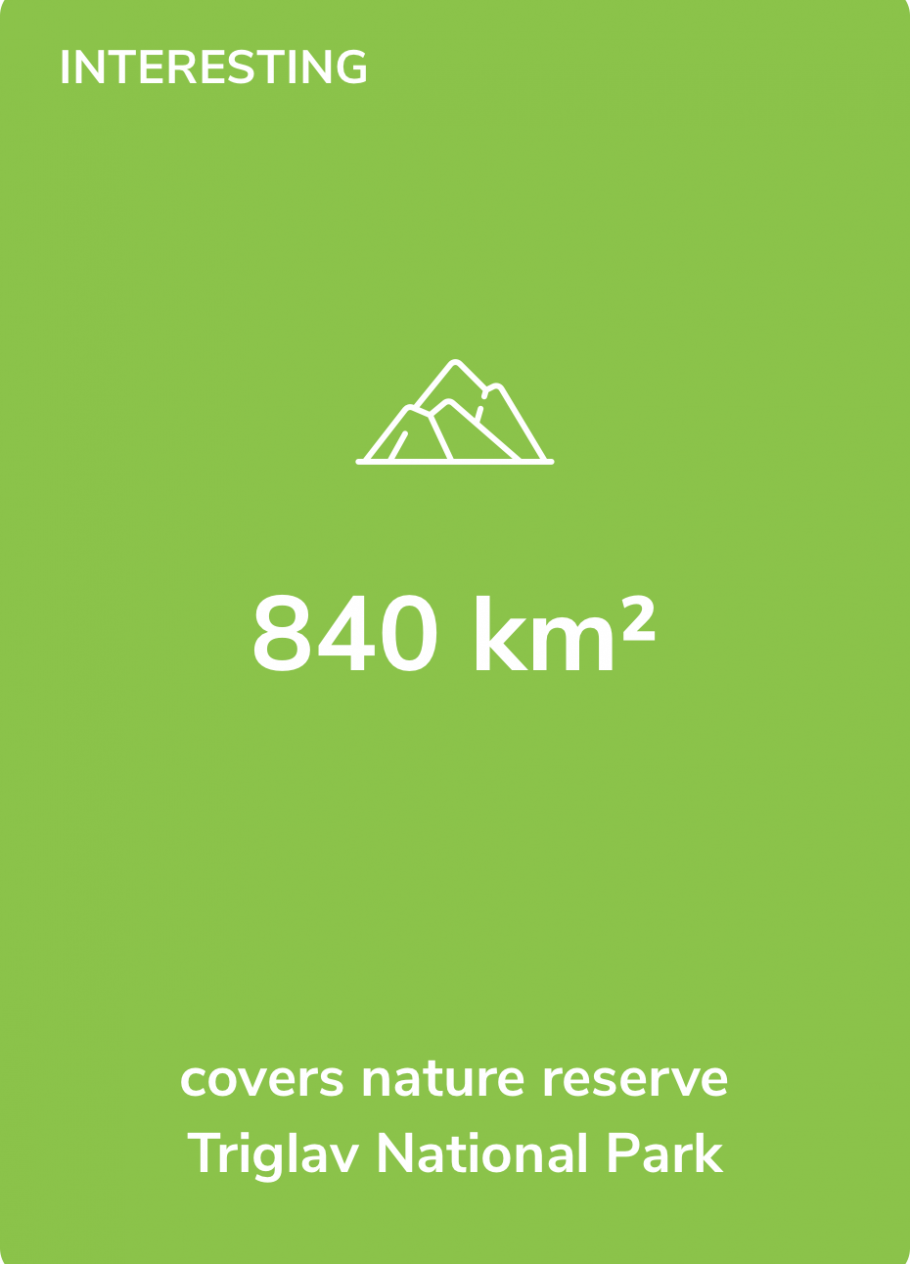 Interesting fact - 840 km2 covers nature reserve Triglav National Park