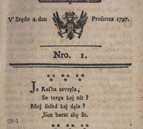 The front page of an old newspaper titled Lublanske novice.