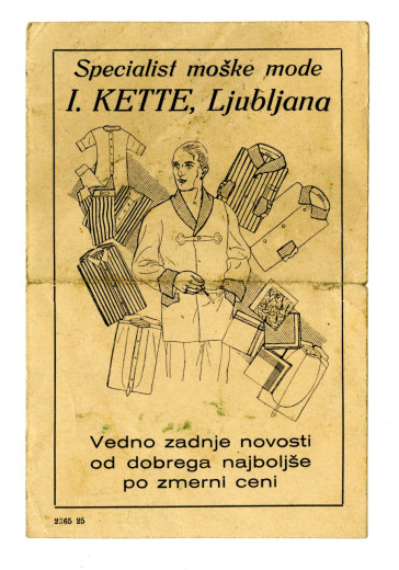 Advertising flyer for male fashion