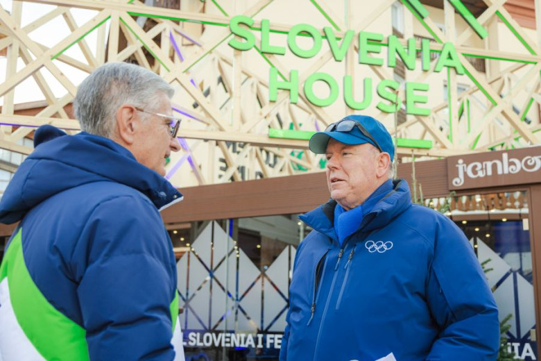 Franjo Bobinac, President of the Slovenian Olympic Committee with Prince Albert II of Monaco