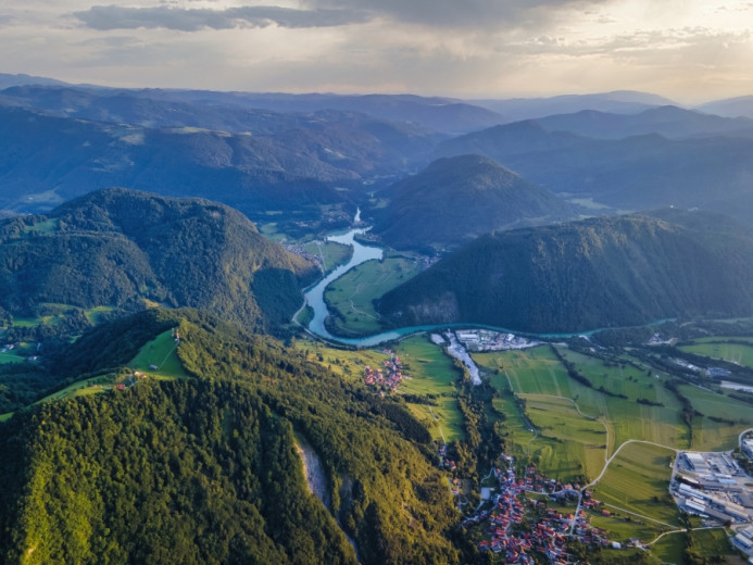 Aerial view of Tolmin.