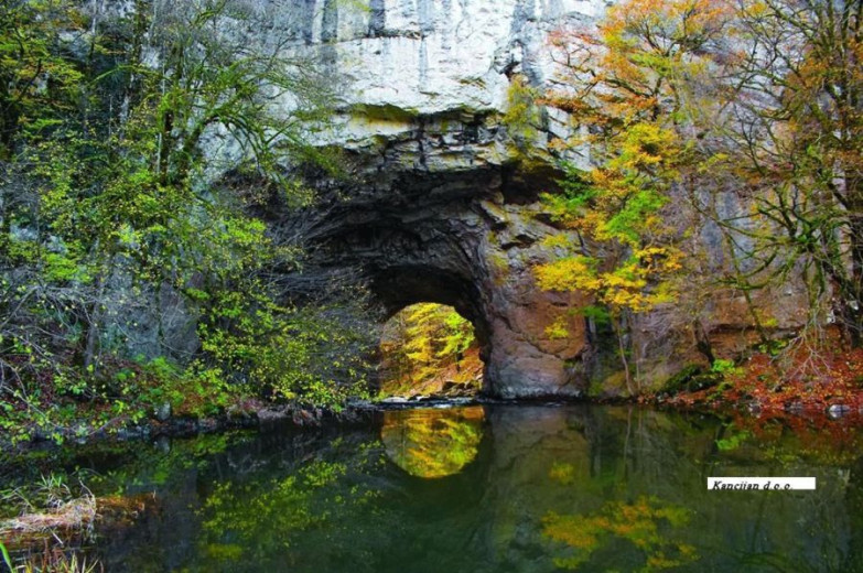 A stone Arch of the Big Natural Bridge in Rakov Škocjan Valley