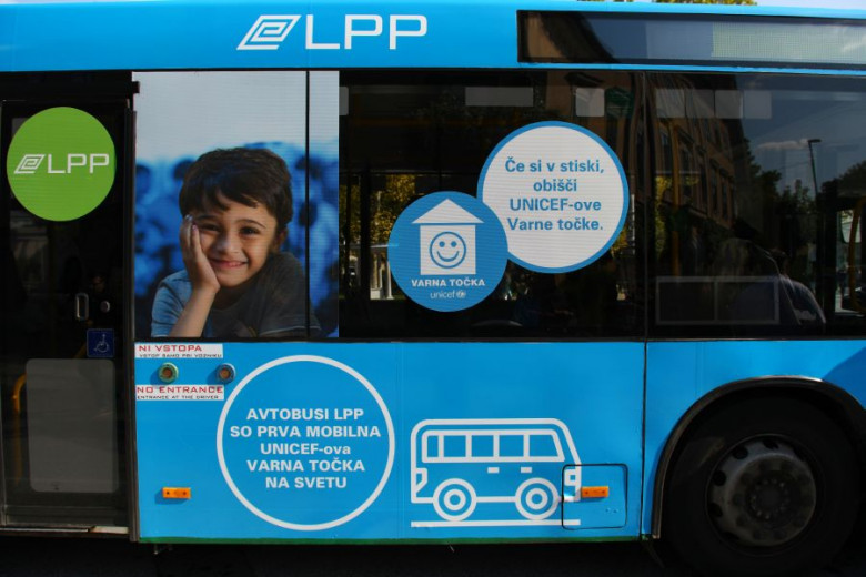 A city bus of the Ljubljana public transport company (LPP).