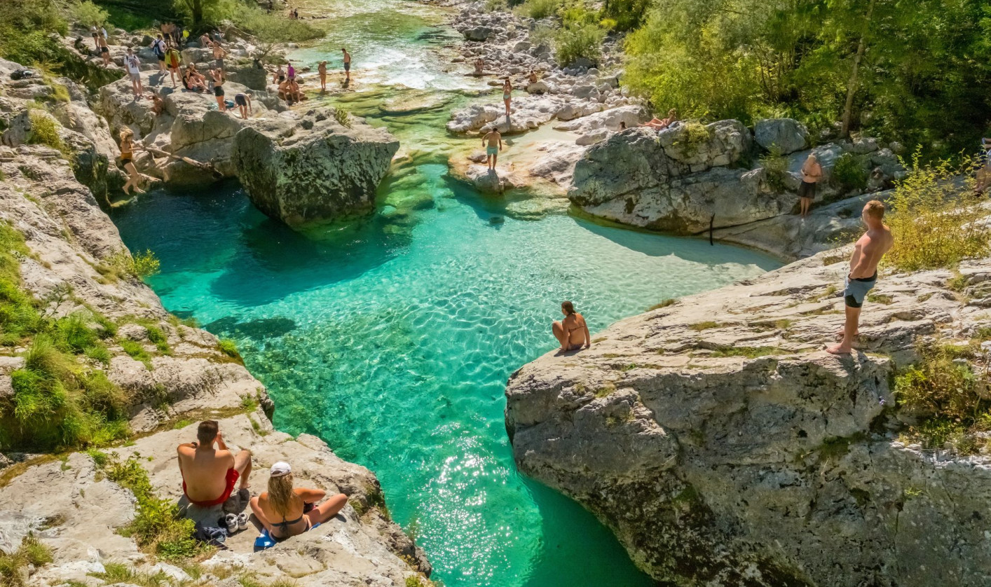 Article about Slovenian lakes, rivers, and sea that offer refreshment on summer days