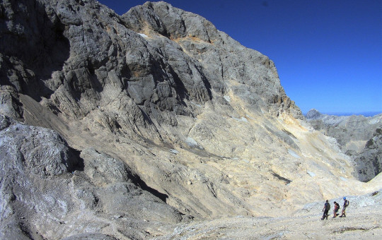 Article about the only two glaciers or glacial masses remaining in Slovenia, the Triglav Glacier and the Skuta Glacier. 