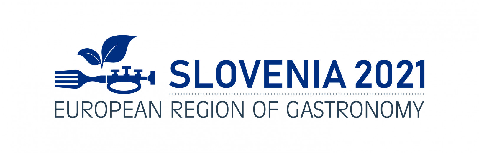 Logo Slovenia European Region of Gastronomy 2021 modra izrez