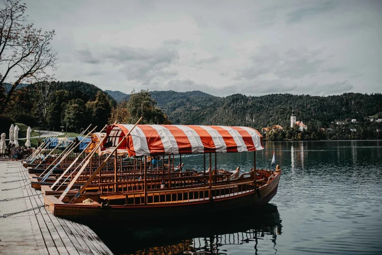 Pletna on Lake Bled.